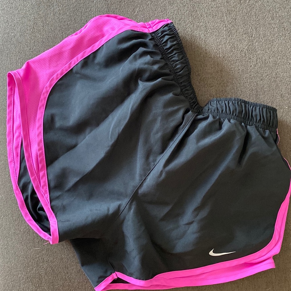 Nike run shorts pink and black